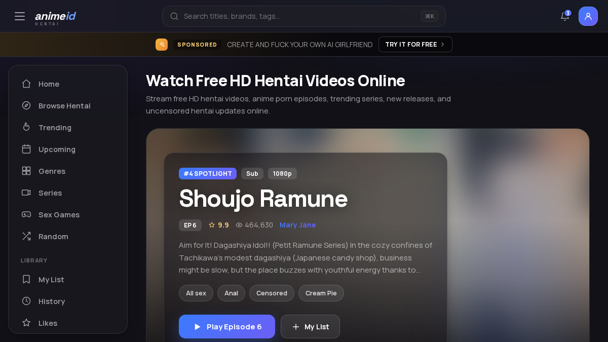 AnimeIDHentai · Aperçu du site