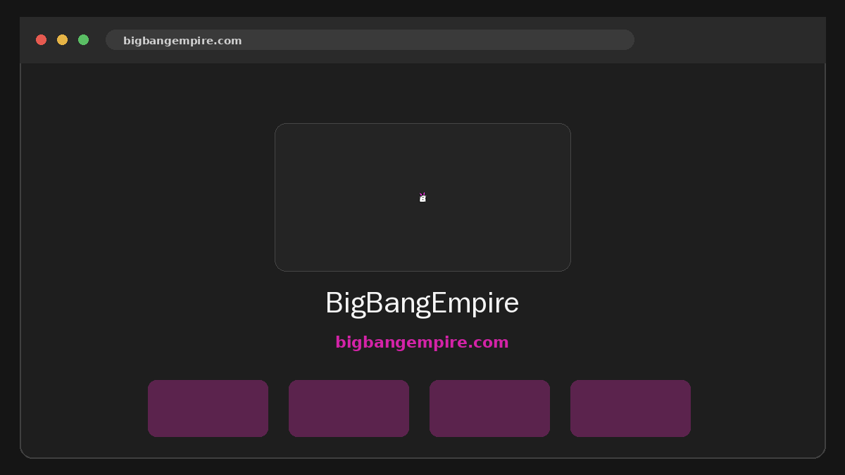 BigBangEmpire · Aperçu du site