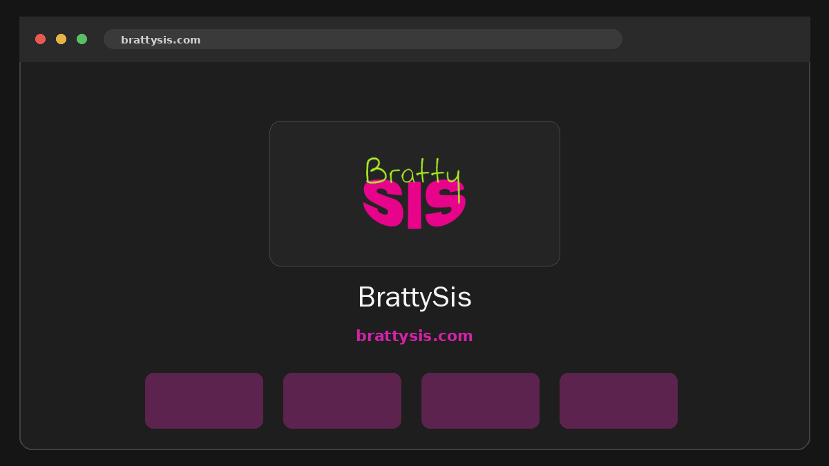 BrattySis · Aperçu du site