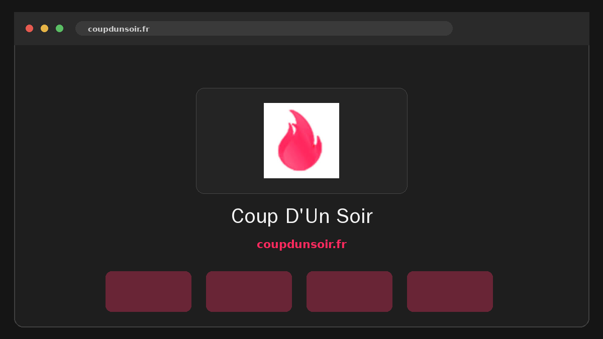 Coup D'Un Soir · Aperçu du site