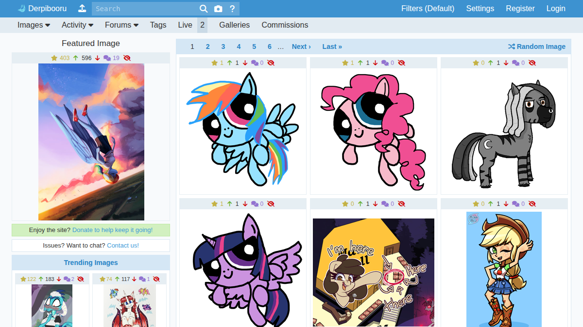 Derpibooru · Aperçu du site