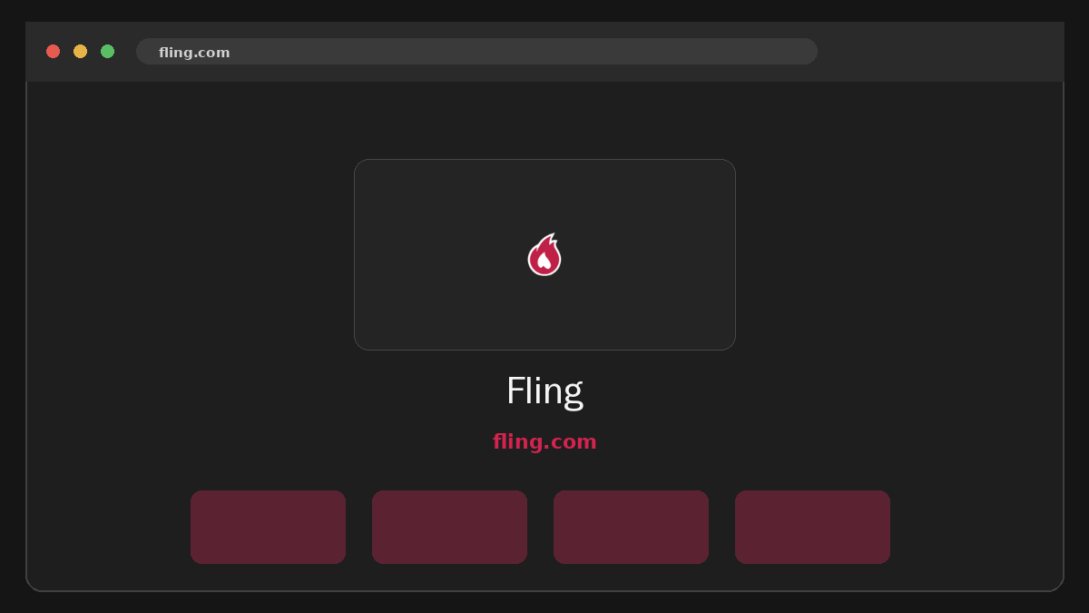 Fling · Aperçu du site