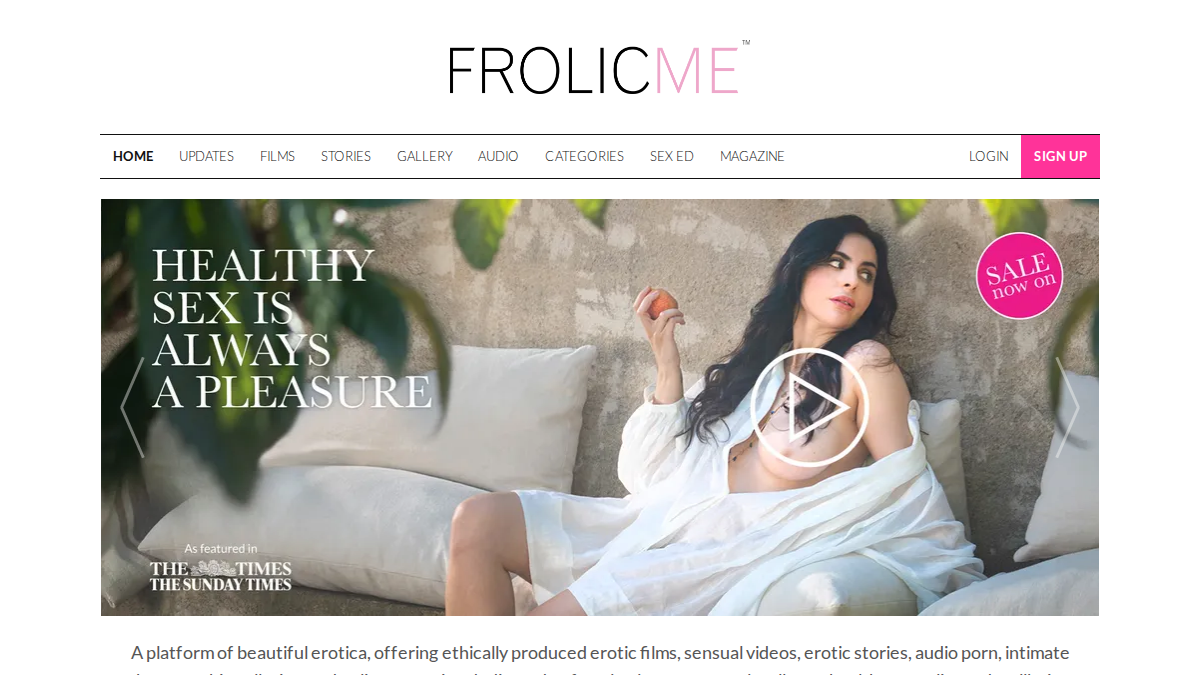 FrolicMe · Aperçu du site