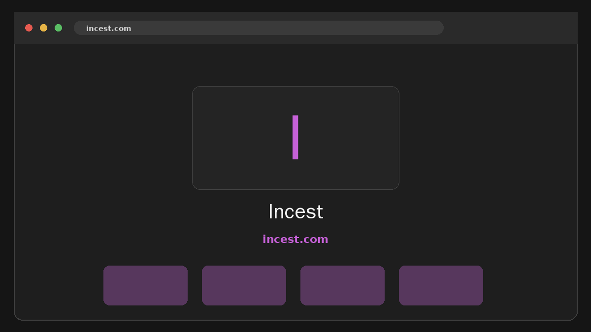 Incest · Aperçu du site