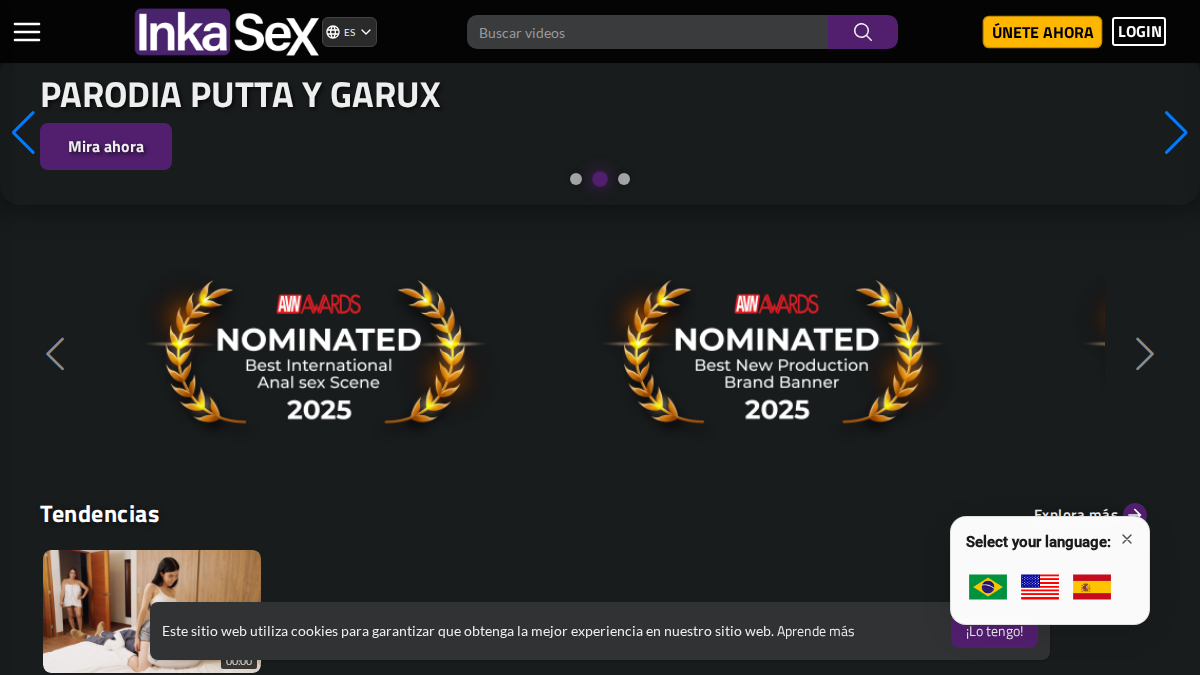 InkaSex · Aperçu du site