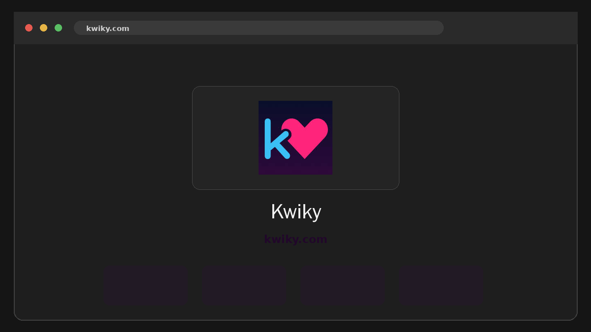 Kwiky · Aperçu du site