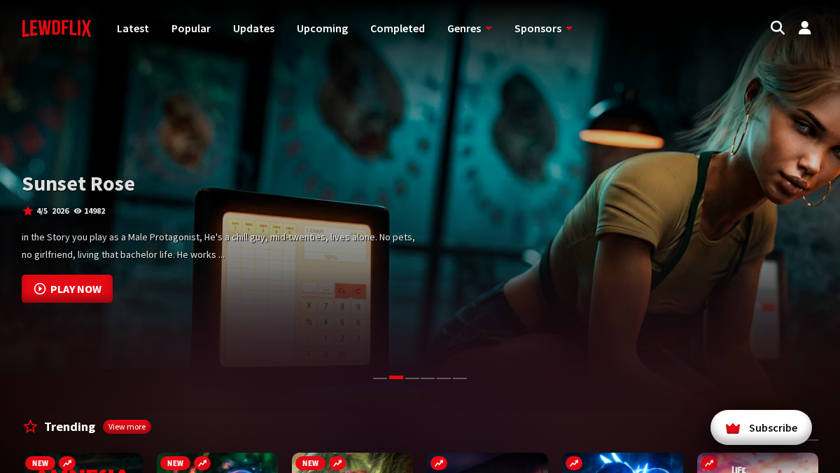 LewdFlix · Aperçu du site