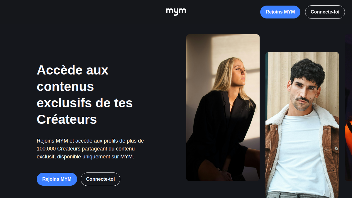 MYM · Aperçu du site