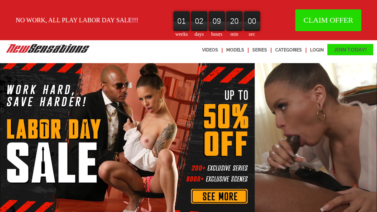 New Sensations · Aperçu du site