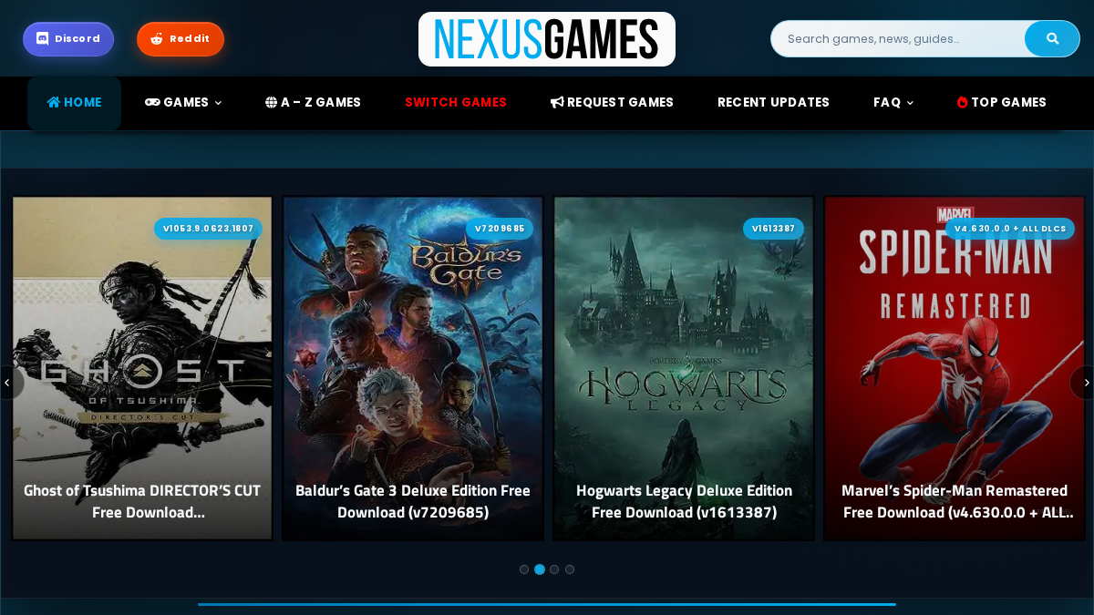 Nexus Games · Aperçu du site