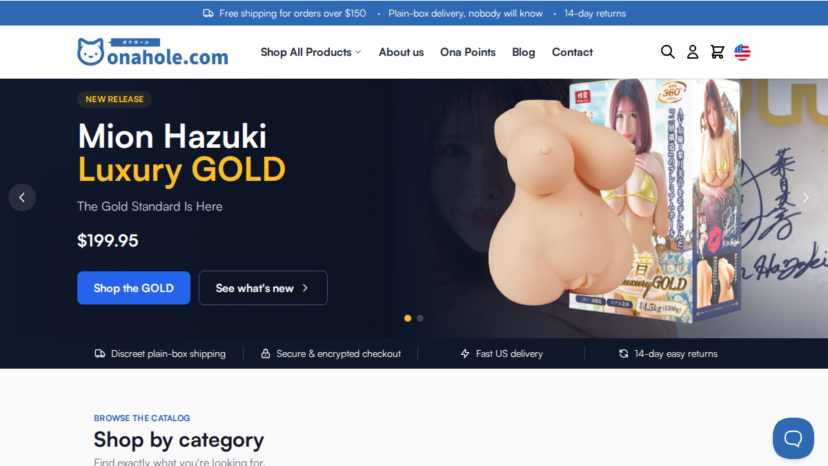 Onahole · Aperçu du site