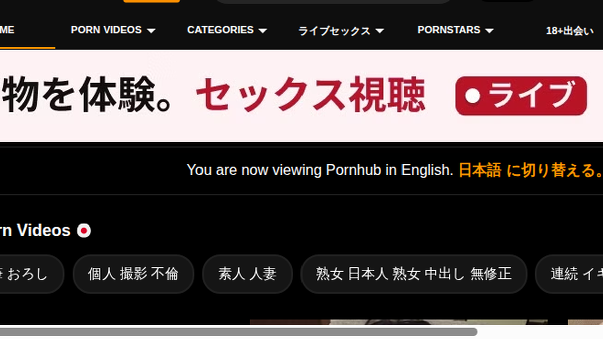 PornHub · Aperçu du site