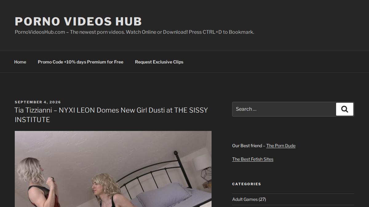 PornoVideosHub · Aperçu du site