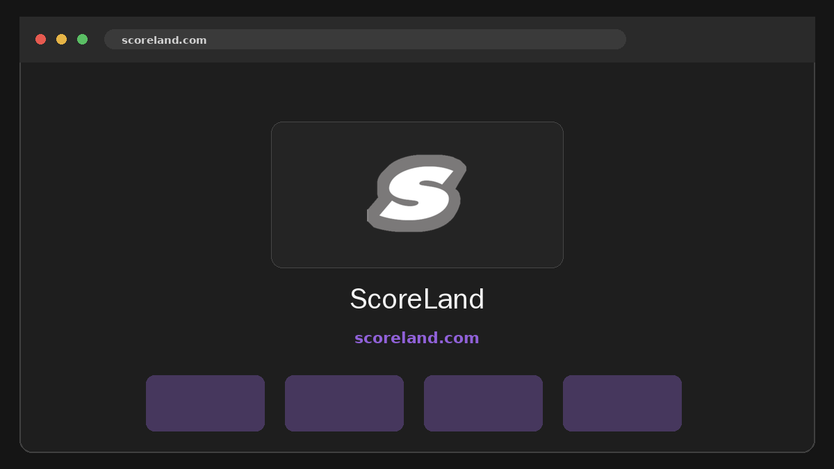 ScoreLand · Aperçu du site