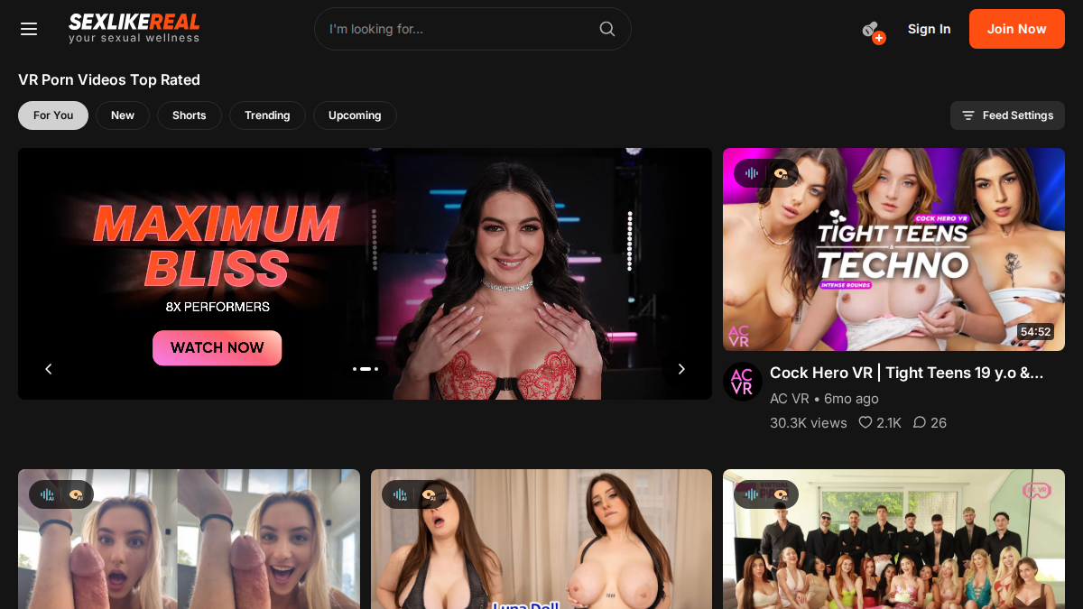 SexLikeReal · Aperçu du site