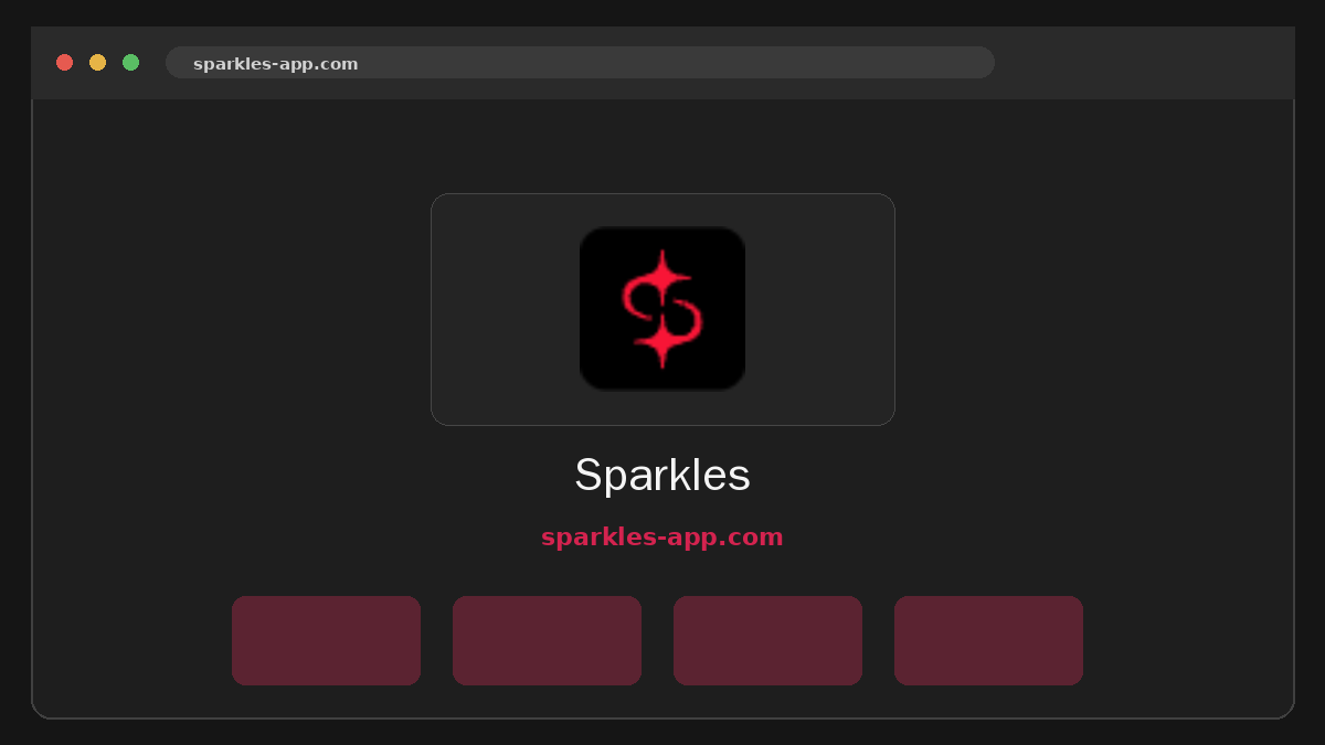 Sparkles · Aperçu du site