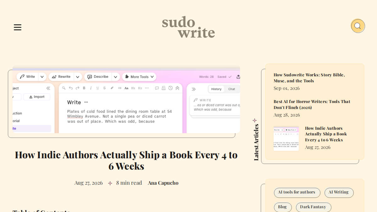 SudoWrite · Aperçu du site