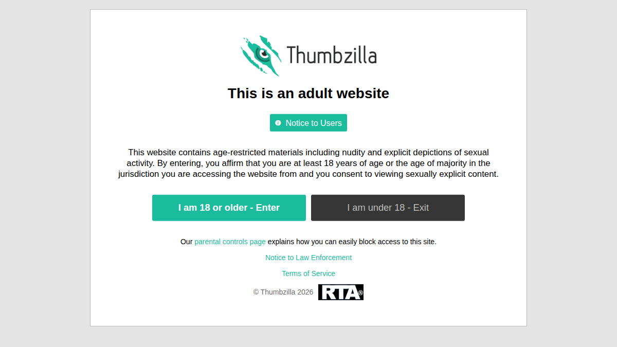 Thumbzilla · Aperçu du site