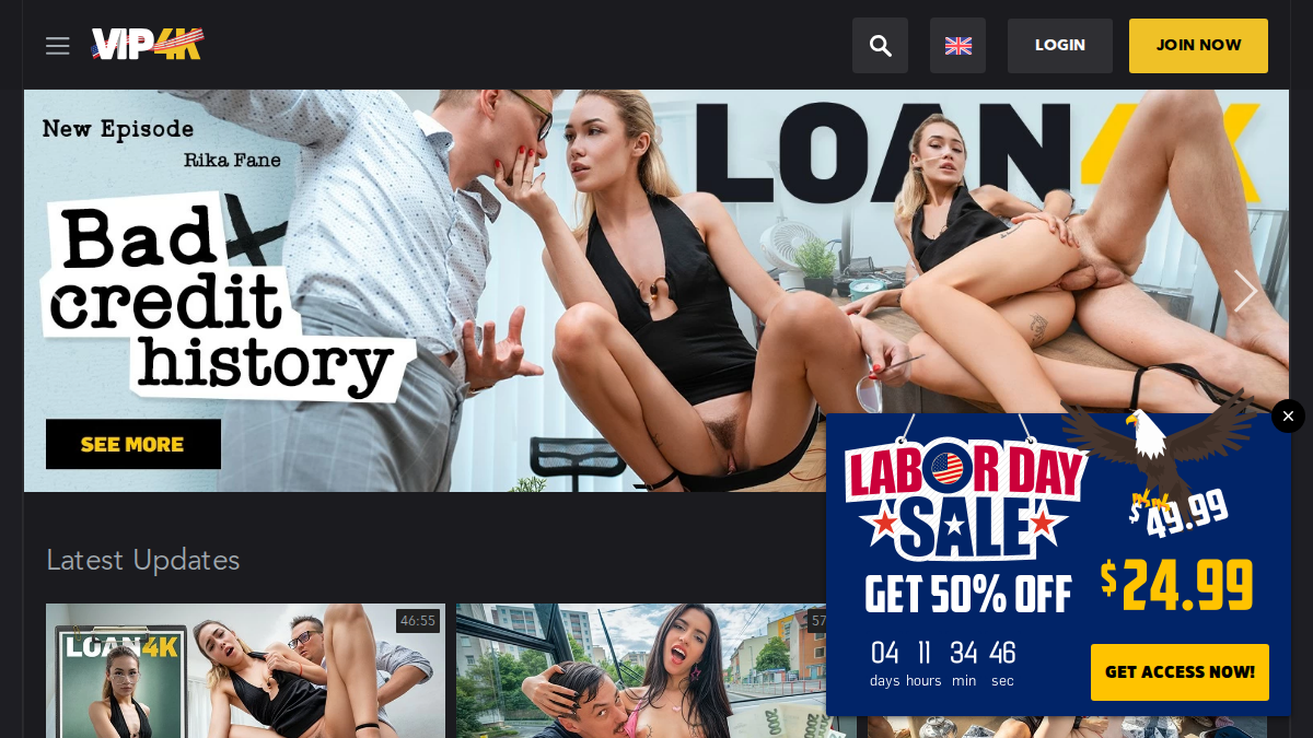 Vip4K · Aperçu du site