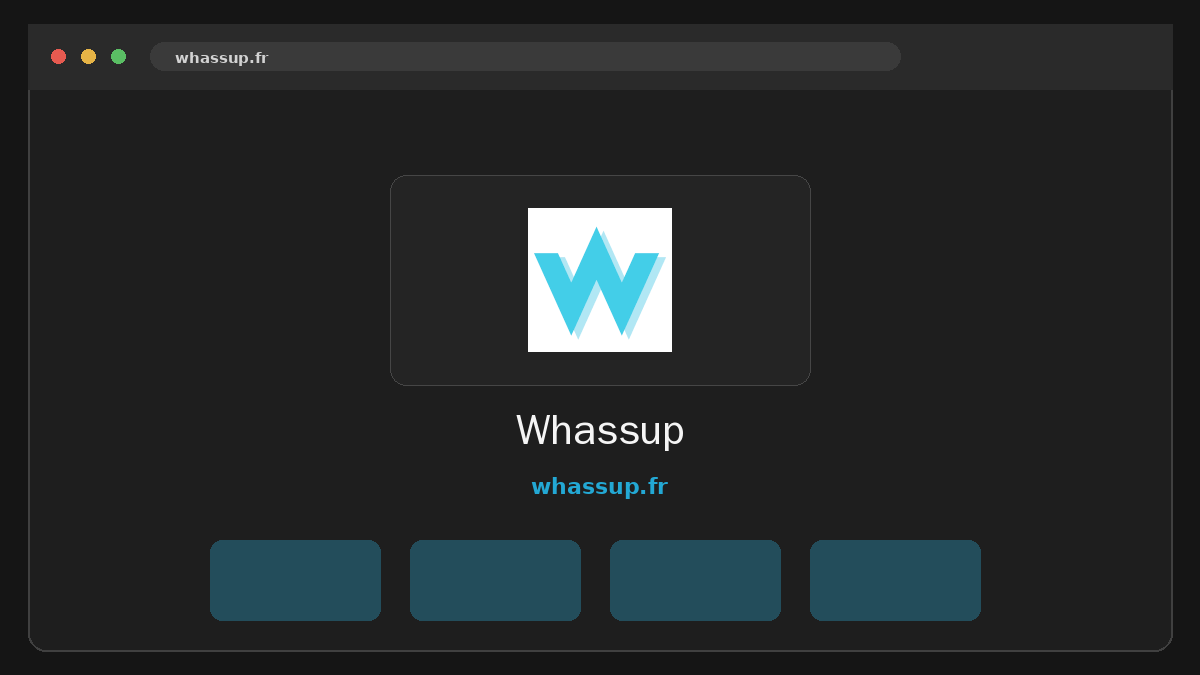 Whassup · Aperçu du site