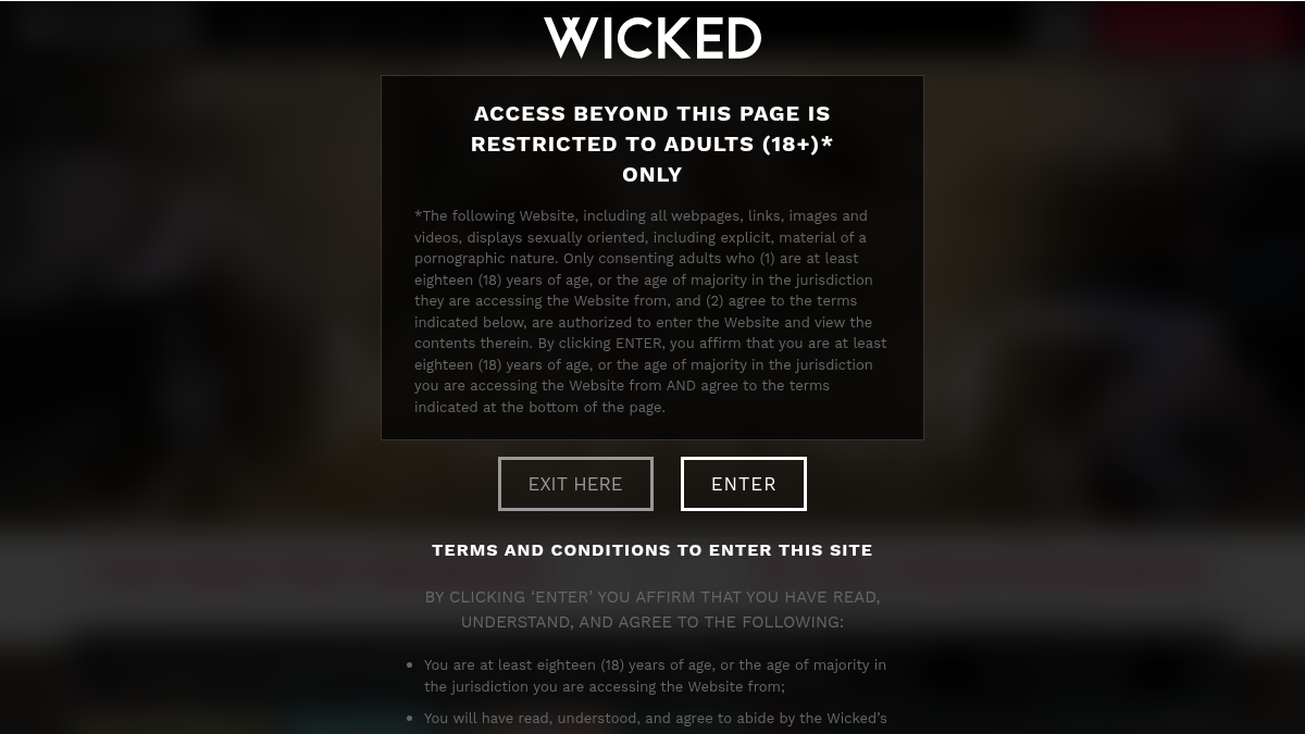 Wicked · Aperçu du site