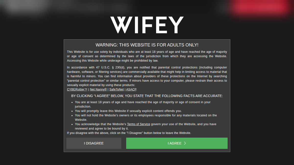 Wifey · Aperçu du site
